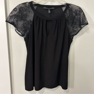 White House Black Market short sleeve lace top, XS, WHBM